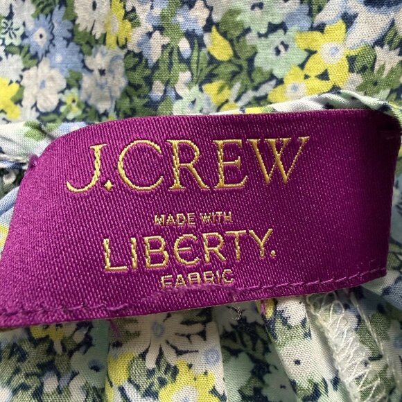 J.Crew Size S Blue Floral Palermo Liberty Thorpe Hill Smocked Waist Mini Dress - Picture 6 of 16